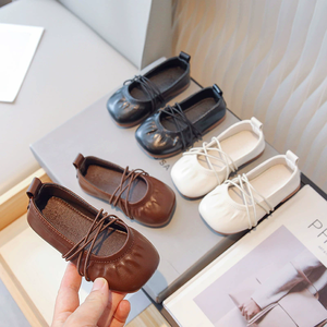 Scarpe da Principessa per Bambine, Scarpe Primaverili 2026 Traspiranti alla Moda Retrò in Pelle, Scarpe da Ballo - Product Image 1