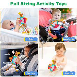 Juguete Sensorial Montessori de Silicona con Cuerda para Jalar, con Múltiples Texturas, para Entrenamiento de Motricidad Fina para Niños Pequeños - Product Image 4