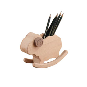 Wooden Sheep Pen Holder Pencil Holder DesK Organizer