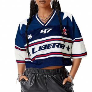 تصميم الخاصة بك قمم المحاصيل yk خفيفة الوزن v-الشارع قمصان كرة القدم للنساء الرقبة 2sleeve قميص كرة القدم لطيف - Product Image 1