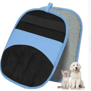 Gants de toilettage pour animaux Xlin, en polyester rouge, forme arquée, pour chats à poils longs - Product Image 2