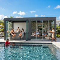 OEM Pergola mit Gehärtetem Glasdach Aluminiumrahmen für Moderne Villa Außenpool Terrasse Loungebereich