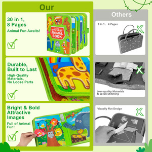 Libro Sensoriale Personalizzato in Feltro per Bambini, Busy Board Montessori, Libro di Attività Silenziose, Libro Educativo Prescolare, Il Mio Libro Sensoriale dell'Alfabeto - Product Image 5