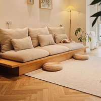 Ensemble de canapés d'angle de luxe italien et japonais, pieds en bois, rembourrage en éponge, pour villa, salon, appartement
