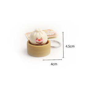 Juguete de descompresión de plástico, llavero de simulación de bolsa pequeña, llavero de bolsa de vapor, colgante divertido, llavero de dumpling blandito, juguetes al por mayor - Product Image 6