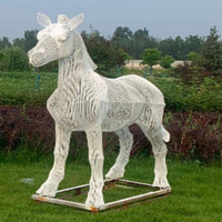 Sculpture creuse extérieure faite sur commande de cheval d'acier inoxydable statut animal en métal à vendre