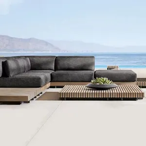 Großhandel Bali koreanischen Stil Garten Gartenmöbel Teakholz Wohn möbel Sofas Holz Sofa Set Möbel