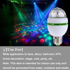 Bóng Đèn Mini Disco Bóng Hoạt Động Đèn Nhấp Nháy E27 <span class=keywords><strong>3W</strong></span> LED Màu Đầy Đủ Xoay Tự Động Pha Lê Cho Club Bar Halloween Giáng Sinh - Product Image 5
