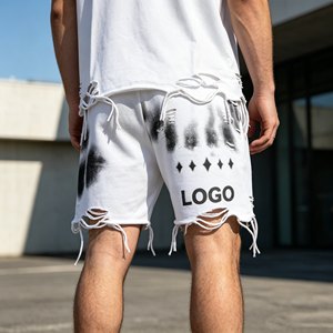 Pantalones cortos para hombre de 450 g/m², 100 % algodón, con sublimación y bordado 3D, estilo holgado de pierna ancha, con cordón ajustable y estampado de mono. - Product Image 4