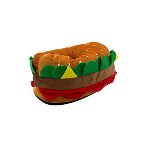 Zapatillas de hamburguesa con queso y Hamburguesa de felpa para adultos en forma de comida hogar cálido novedad dibujos animados algodón zapatillas divertidas - Product Image 2