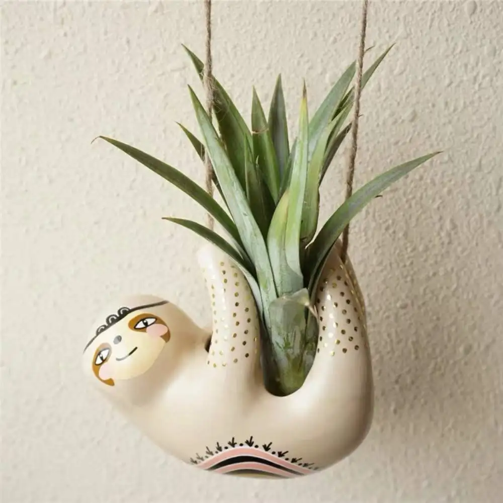 Pendurado Plantadores De Cerâmica Bonsai Cactus Suculentas Vaso de Flores de cerâmica, Titular Vaso De Plantas De Ar para o Interior e Decoração Ao Ar Livre
