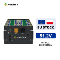 Kit de boîte de batterie DIY LiFePO4 48V 280AH 10kWh 14.3/16kWh avec caisse de rangement métallique et roues