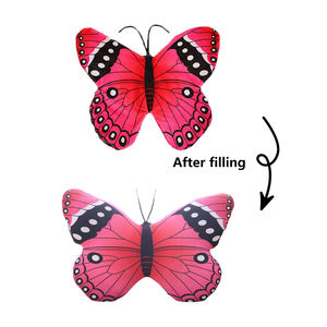 All'ingrosso pelle di animale non imbottita giallo rosa realistico Mini peluche farciti farfalla volante - Product Image 2