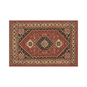 Tapis rectangulaire imprimé style persan, imitation cachemire, motif médaillon, résistant aux taches, décoration intérieure - Product Image 1