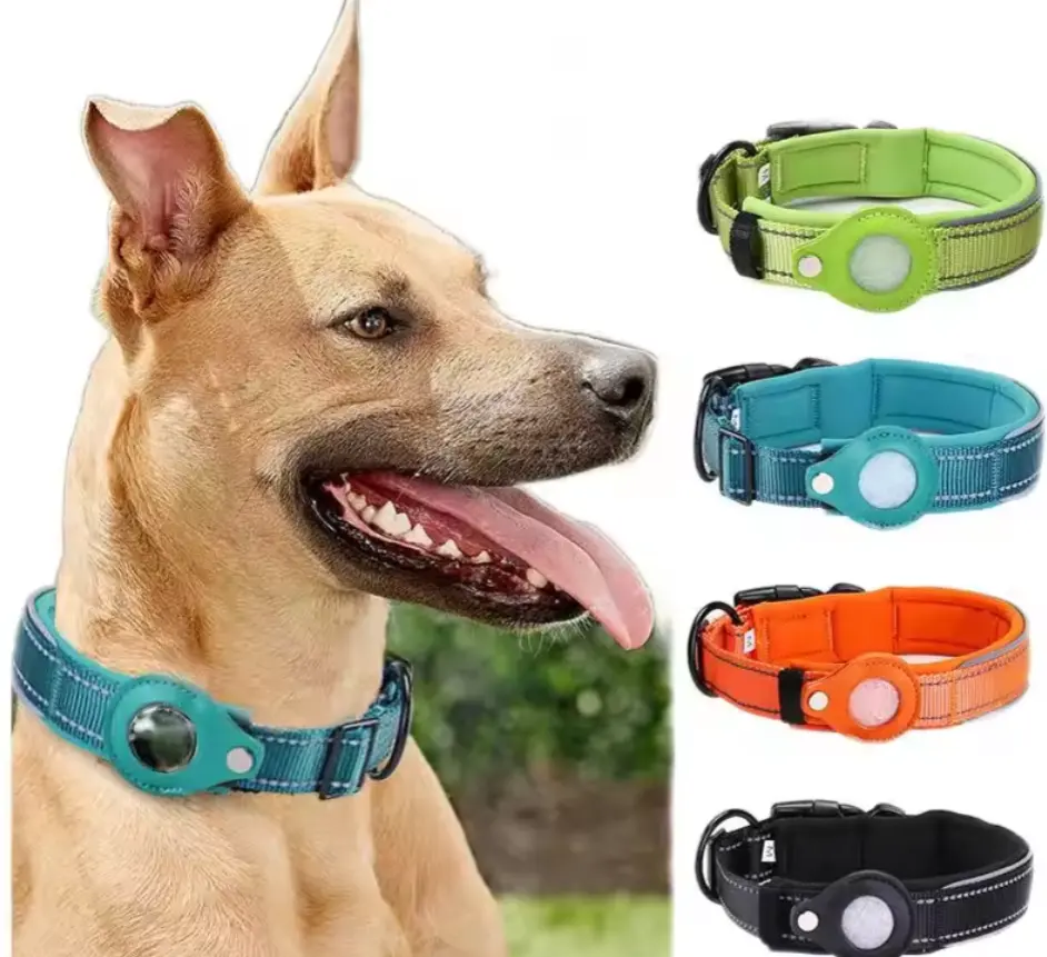Dog Position Collar AirTag Pet Tracking GPS Collar Anti Lost Dog Reflective Airtag Dog Collar