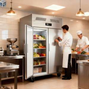 Frigorifero Commerciale a 2 Porte con Certificazione ETL CE, Raffreddamento ad Aria ℃ ~8 ℃   Congelatore in Acciaio Inossidabile per Cucina e Frigorifero - Product Image 1
