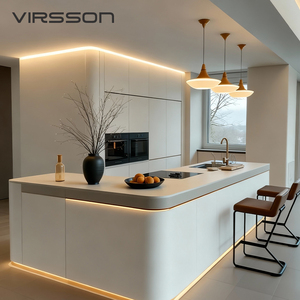 प्लाईवुड निर्माण टिकाऊ डिजाइन सिंक तैयार विला के साथ रसोई कैबिनेट - Product Image 2