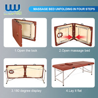 Union Win Camillas Lit de salon de beauté Table de massage pliable en cuir PU pour patient en métal et acier inoxydable