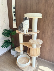 Tiragraffi per Gatti All'Ingrosso - Struttura in Legno Multilivello, Tiragraffi in Sisal e Amaca per Gatti Grandi - Product Image 2