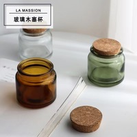 Bocaux à bougies en verre coloré de qualité supérieure personnalisés avec bouchon en liège, récipients vides résistants à la chaleur pour bougies parfumées de Noël