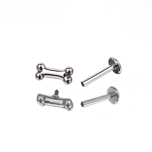 Bone Labret Stud <b>Earrings</b> 316L Stainless Steel | Internally Threaded Cartilage Lip Ear <b>Piercing</b> Accessories - Product Image 1