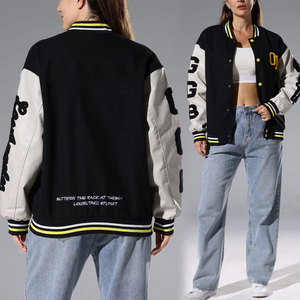 Blouson universitaire imprimé tendance pour femme, coupe oversize, en tissu durable, respirant et à séchage rapide, style streetwear hivernal - Product Image 2