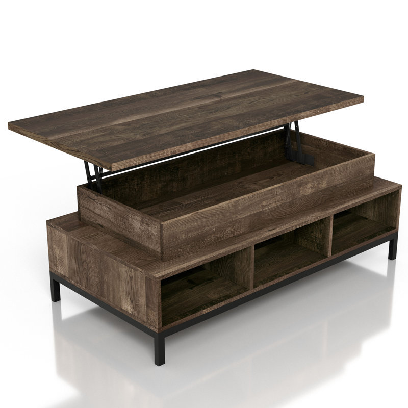 Rustic Style Wooden Furniture Living Room Lift Coffee Table