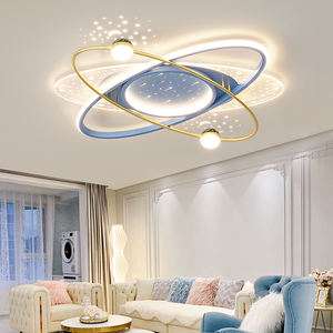 Гостиная Золотая/белая звездное небо Вселенная потолочные светильники полный спектр Железный акриловый светодиодный потолочный светильник с проекционным светом - Product Image 1
