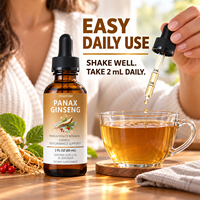 Extrait Liquide de Panax Ginseng OEM – Complément Énergisant à Base de Plantes – Gouttes de Ginseng Liquide avec Ashwagandha et Vitamine B12
