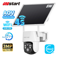 AVstart 2k Ubox Pro Solar PTZ AOV Security Camera 24/7 Continous Recording Human & Vehicle Detection 12000mAh Battery