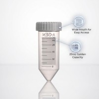 Tube à centrifuger en plastique de 25 ml, stérile, design citron, emballé en sachet, consommables de laboratoire jetables, largement utilisés dans la recherche médicale