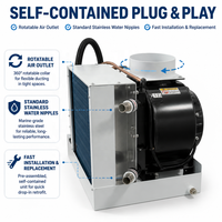 Unité de climatisation marine à onduleur 7000 BTU, refroidie par eau, système de refroidissement pour bateau de pêche, refroidissement de cabine de pilotage, 220V
