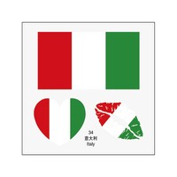 Autocollant de tatouage temporaire de haute qualité, imperméable, avec drapeau national, personnalisé en usine, pour le visage et le corps, idéal pour les événements sportifs