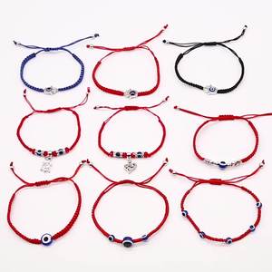 Ensemble de bracelets en corde bleue faits à la main <span class=keywords><strong>pas</strong></span> chers, bijoux pour femmes et filles, <span class=keywords><strong>bracelet</strong></span> mexicain à nœuds en corde réglable - Product Image 4