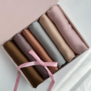Sharut yüksek kalite özelleştirilmiş Tudung bayanlar kırışık düz saten eşarp kutusu şal Wrap müslüman kadınlar krep leke ipek başörtüsü eşarp - Product Image 1
