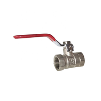 Robinet à bille manuel OEM en laiton 1/2'' à double filetage femelle, poignée longue, 200WOG, pour eau et gaz