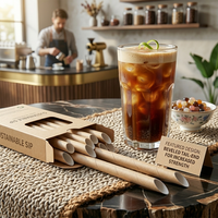 Pailles en papier jetables écologiques 12*210mm pour Bubble Tea et boissons de fête