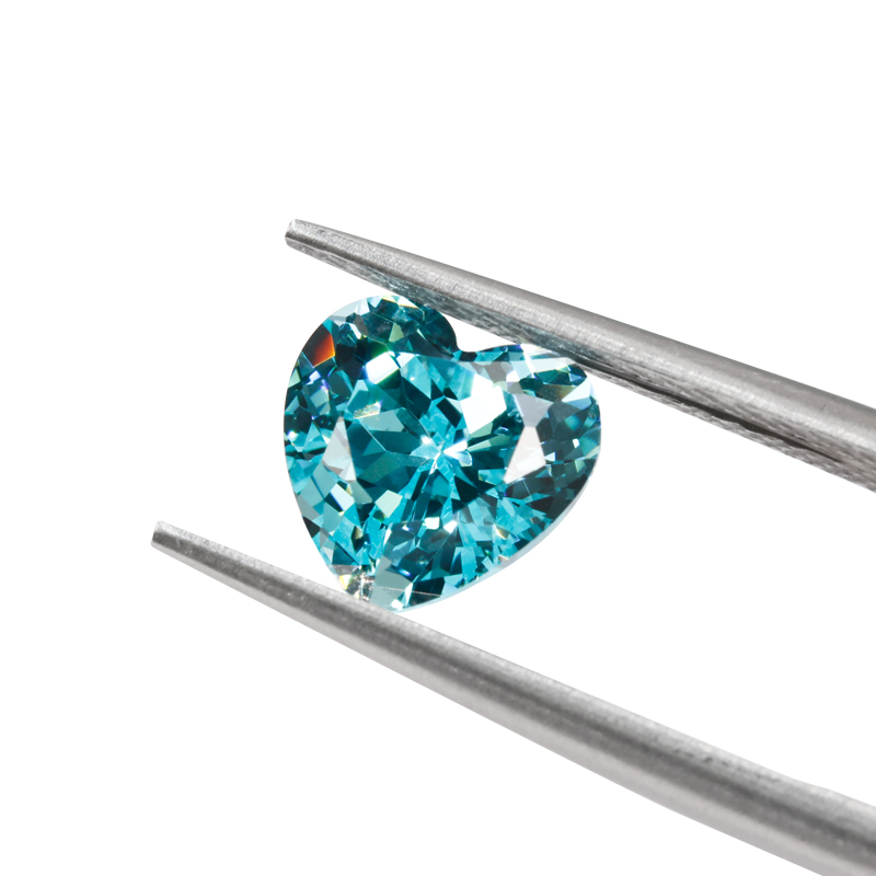Blue Green Color Heart Cut