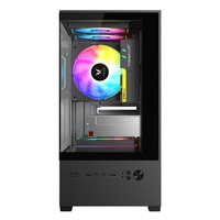 Ruix Python Micro-ATX Mid Tower Computer Case 270 ° Full View Verre trempé 4 fentes d'extension Novel Design PC Tower & Case
