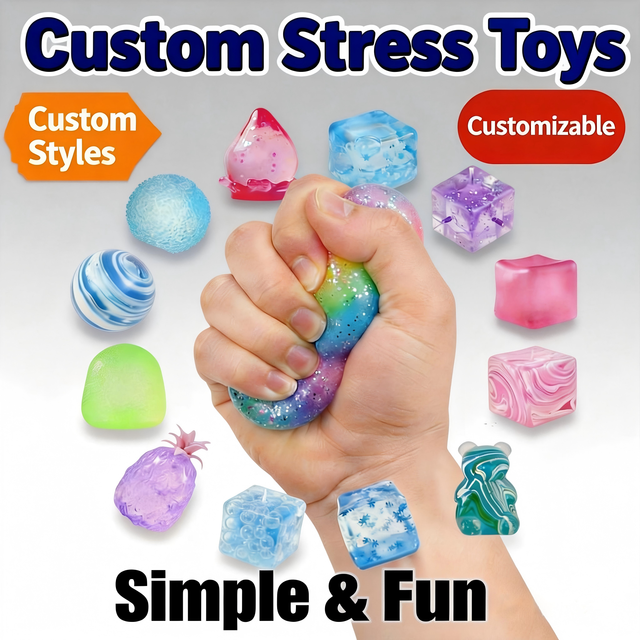 Custom Shape Multicolor TPR Ice Cube Maltose Sensory Squeeze Toy for Boys and Girls Focus Anxiety Relief Hand Stress Fidget Toys
