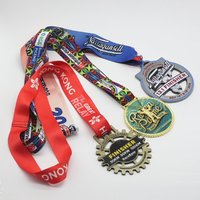 Médaille de sport personnalisée en alliage de zinc 3D, design sur mesure, prix de gros, pour marathon, course à pied, récompense dorée