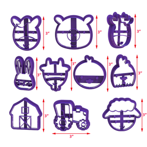 Cortador y Estampador de Galletas de Animales de <span class=keywords><strong>Granja</strong></span> de Plástico, Juego de Moldes para Fondant, Formas de Animales de Dibujos Animados en 3D para Hornear, Fondant y Manualidades - Product Image 2