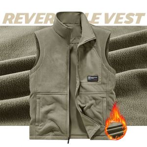 Chalecos de Invierno para Hombre, Cálidos y Resistentes al Viento, Chaleco de Doble Cara, Ropa Casual para Exteriores, Chaleco con Logotipo Bordado Personalizado para Hombre - Product Image 3
