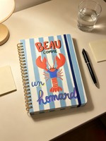 Großhandel Sommer Ozean-Tiermuster Gold Doppeldrahtgebundenes Notizbuch mit Gummibandverschluss Spiral-Tagebuch für Schüler & Büro Geschenk