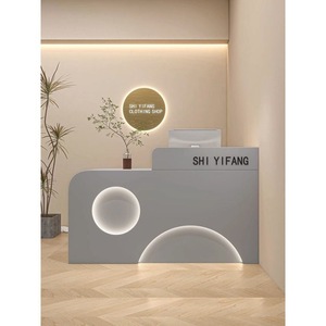 2025 New Best Selling Custom Reception <b>Desk</b> Beauty Salon Counter <b>Small</b> Reception Table Nail Salon Circular Reception <b>Desk</b> - Product Image 2