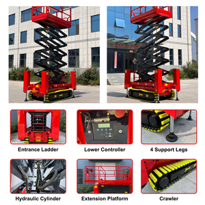 Tải trọng 10M 320kg tự hành theo dõi thang máy cắt kéo di động trên không nền tảng làm việc nâng bàn Nâng Bánh xích kéo - Product Image 4