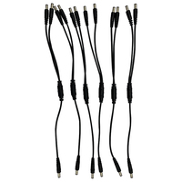 Câble d'alimentation cc personnalisé 5.5*2.1mm 5.5*2.5mm 3.5*1.35mm 1 femelle à 2 prises cc femelles"