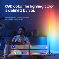 Lampe d'angle LED RGB 360° entièrement lumineuse avec détection de rythme musical, télécommande, moderne, pour chambre à coucher intérieure