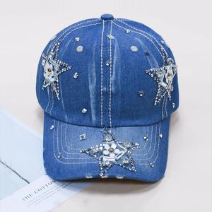 Flower Star Gorra de béisbol Venta al por mayor Gorra de béisbol vaquera con correa de cuero - Product Image 2