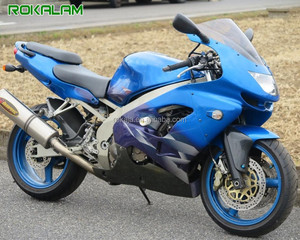 Pour <span class=keywords><strong>Kawasaki</strong></span> Carénage de moto NINJA ZX9R 98 99 <span class=keywords><strong>ZX</strong></span> 9R <span class=keywords><strong>ZX</strong></span>-9R <span class=keywords><strong>9</strong></span> <span class=keywords><strong>R</strong></span> 1998 1999 Kit de carénage bleu noir - Product Image 1